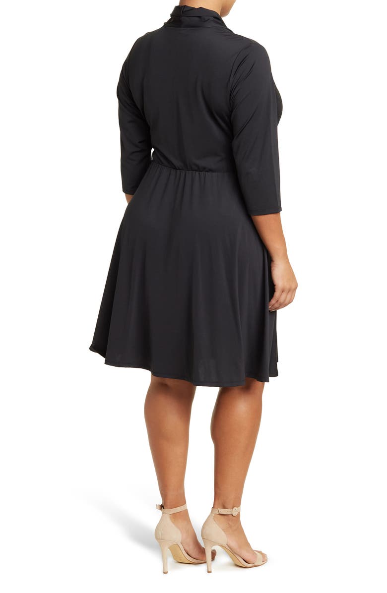 BY DESIGN Prescott Three-Quarter Sleeve Dress, Alternate, color, Black