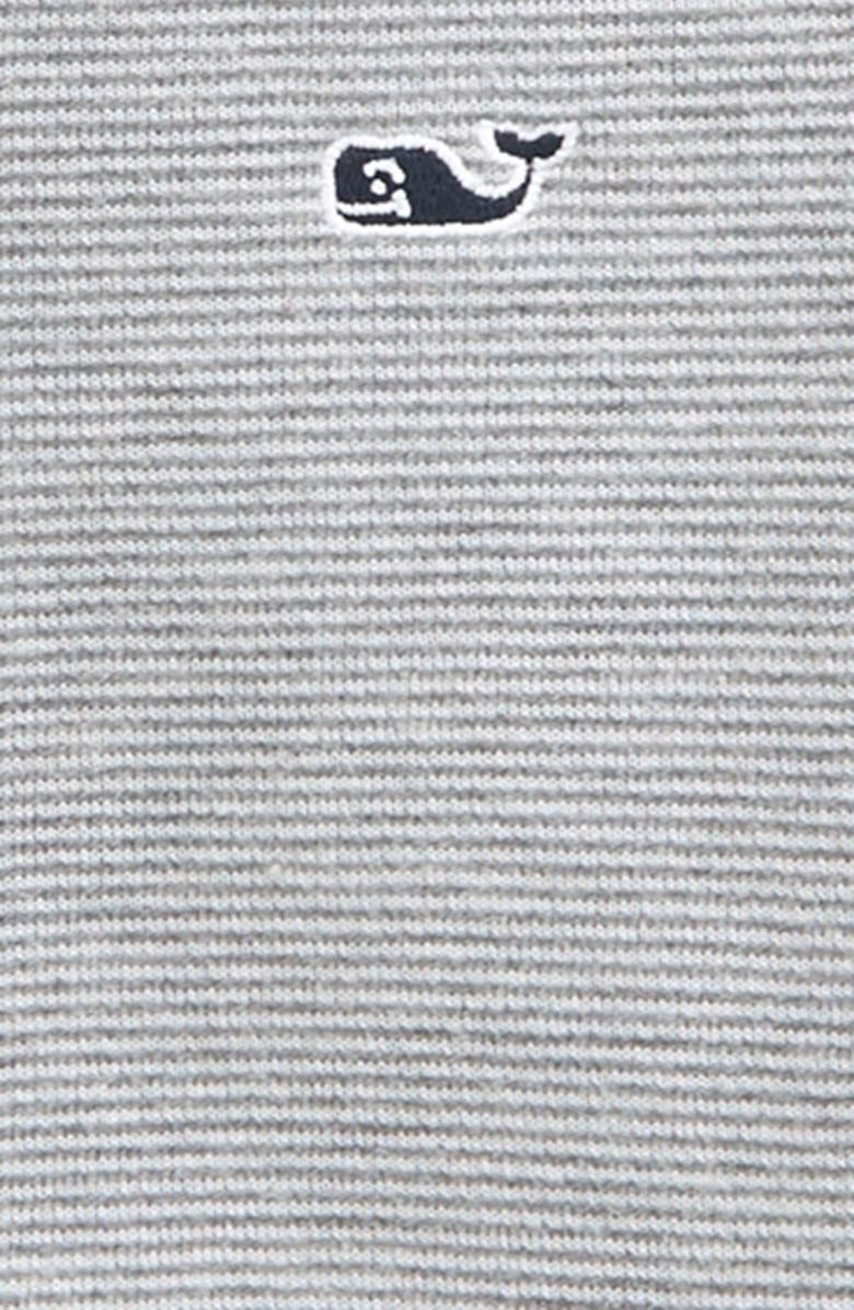 vineyard vines Kids' Saltwater Stripe Quarter Zip Sweatshirt, Alternate, color, 062 Granit