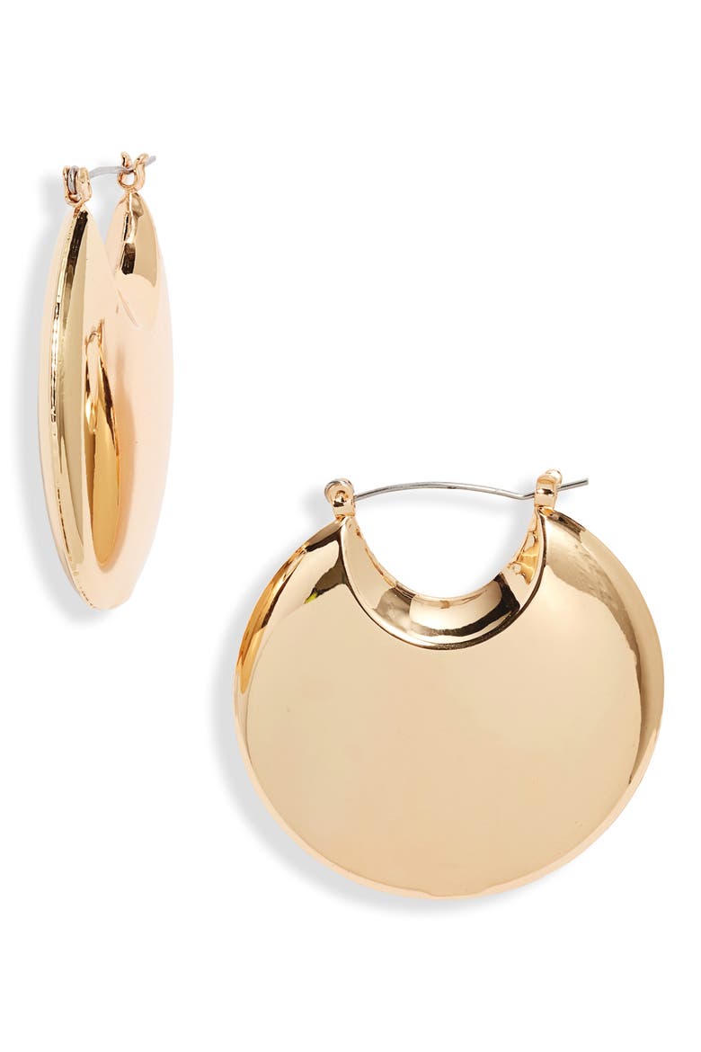 Puffy Polished Hoop Earrings, Main, color, GOLD