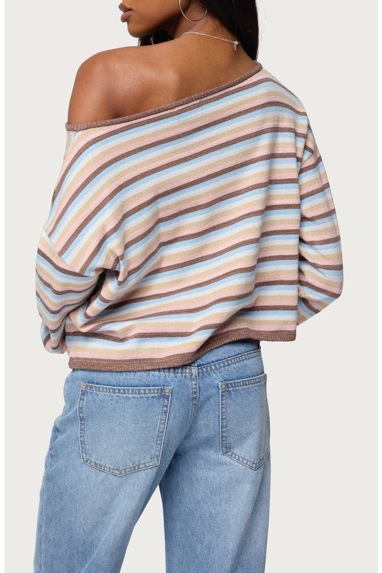 Alexis Stripe Off the Shoulder Long Sleeve Top, Alternate, color, MIX