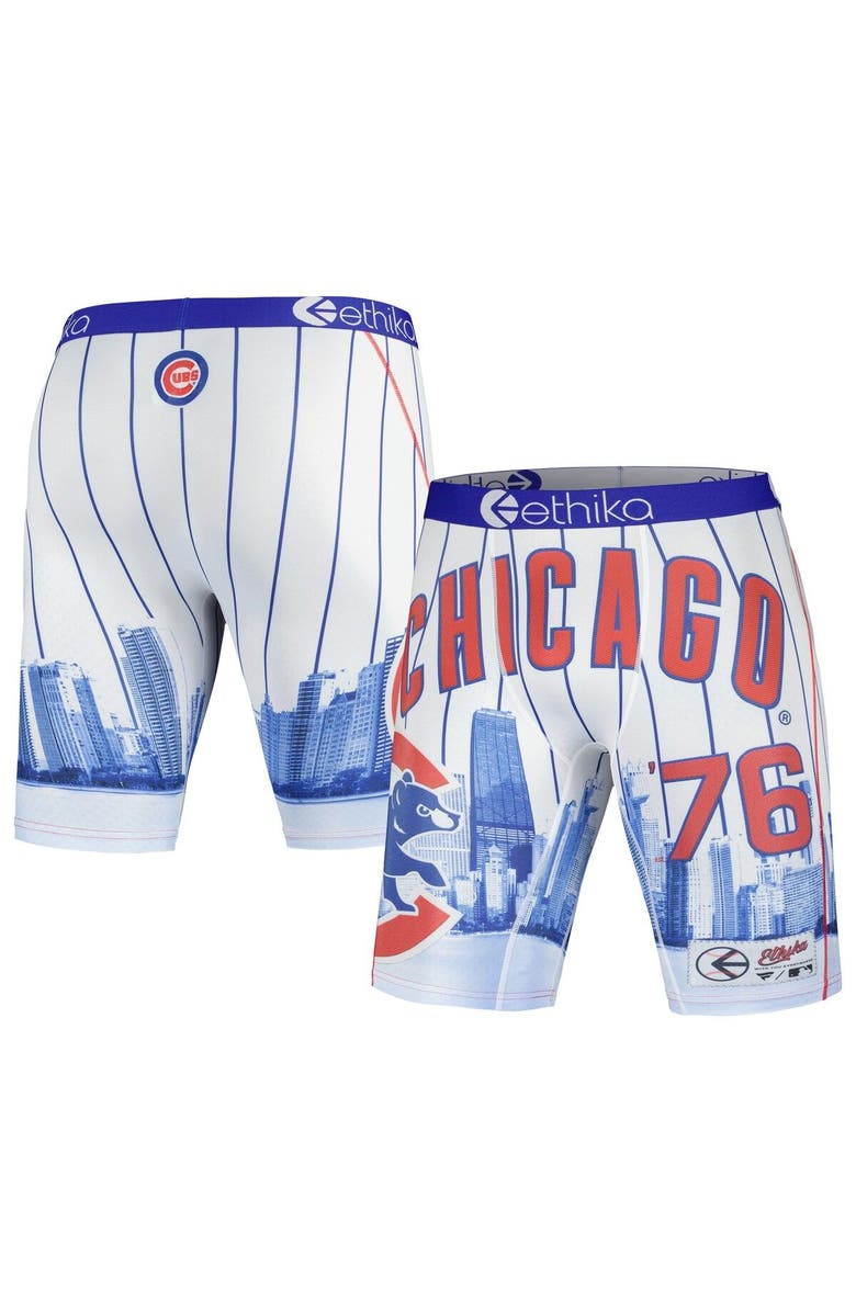 Ethika Men's Ethika  White Chicago Cubs Jerseyscape Boxer Briefs, Main, color, 