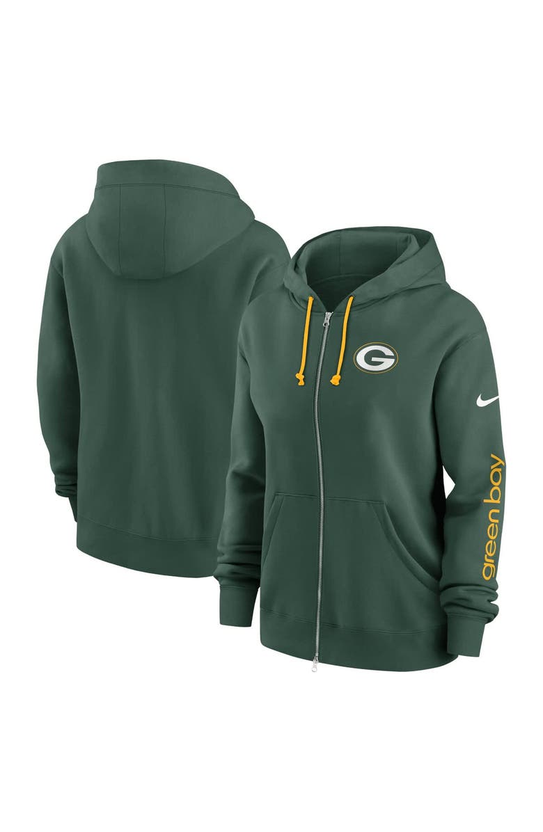 Nike Women's Nike Green Green Bay Packers Phoenix Hoodie Full-Zip Sweatshirt, Alternate, color, 