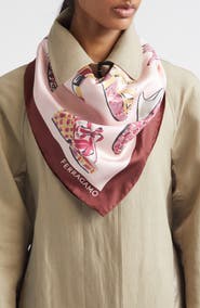 FERRAGAMO Genio Print Silk Square Scarf