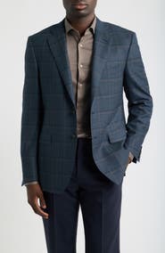 Canali Siena Windowpane Wool Sport Coat