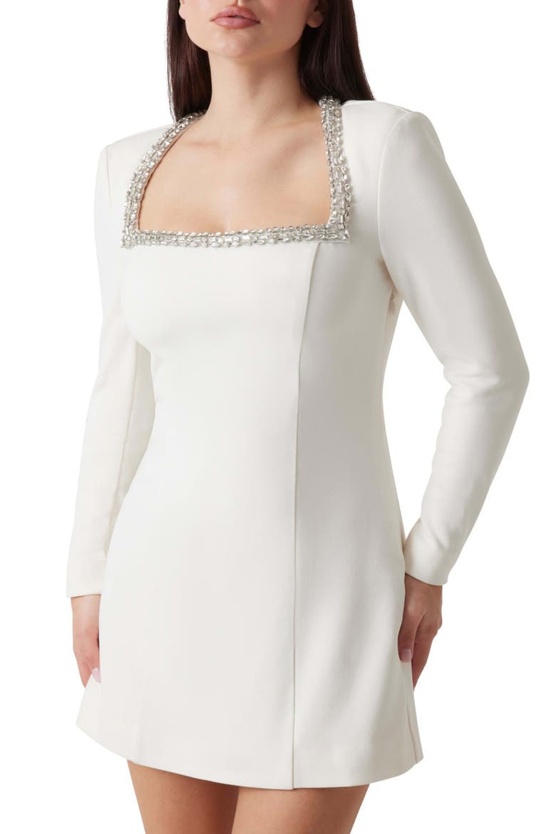 Frida Long Sleeve Minidress, Main, color, WHITE
