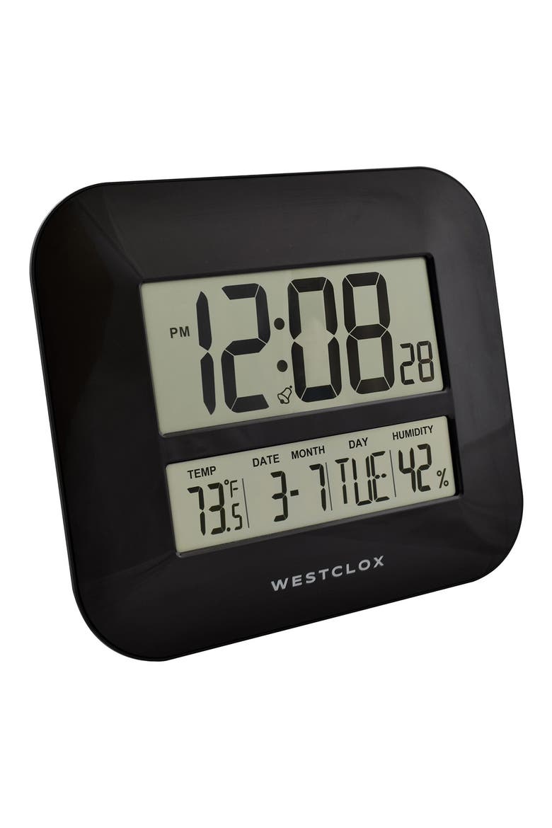 11.5-Inch Quartz Digital Wall Clock, Alternate, color, BLACK