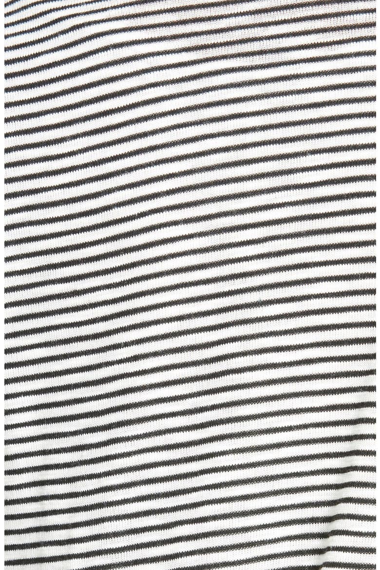 Drape Front Stripe Cardigan, Alternate, color, BLACK