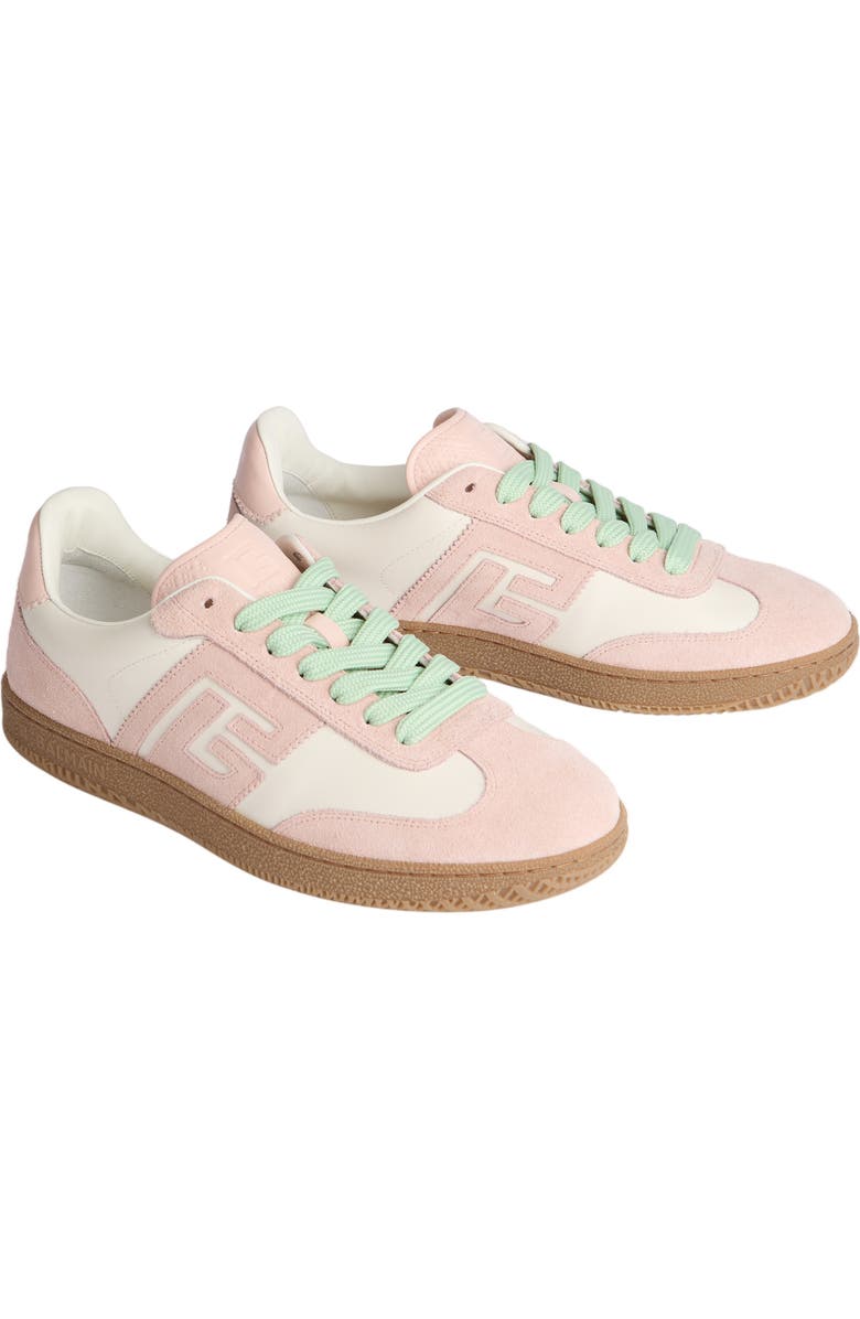 Balmain Swan trainers in smooth leather and suede, Main, color, Multicolor