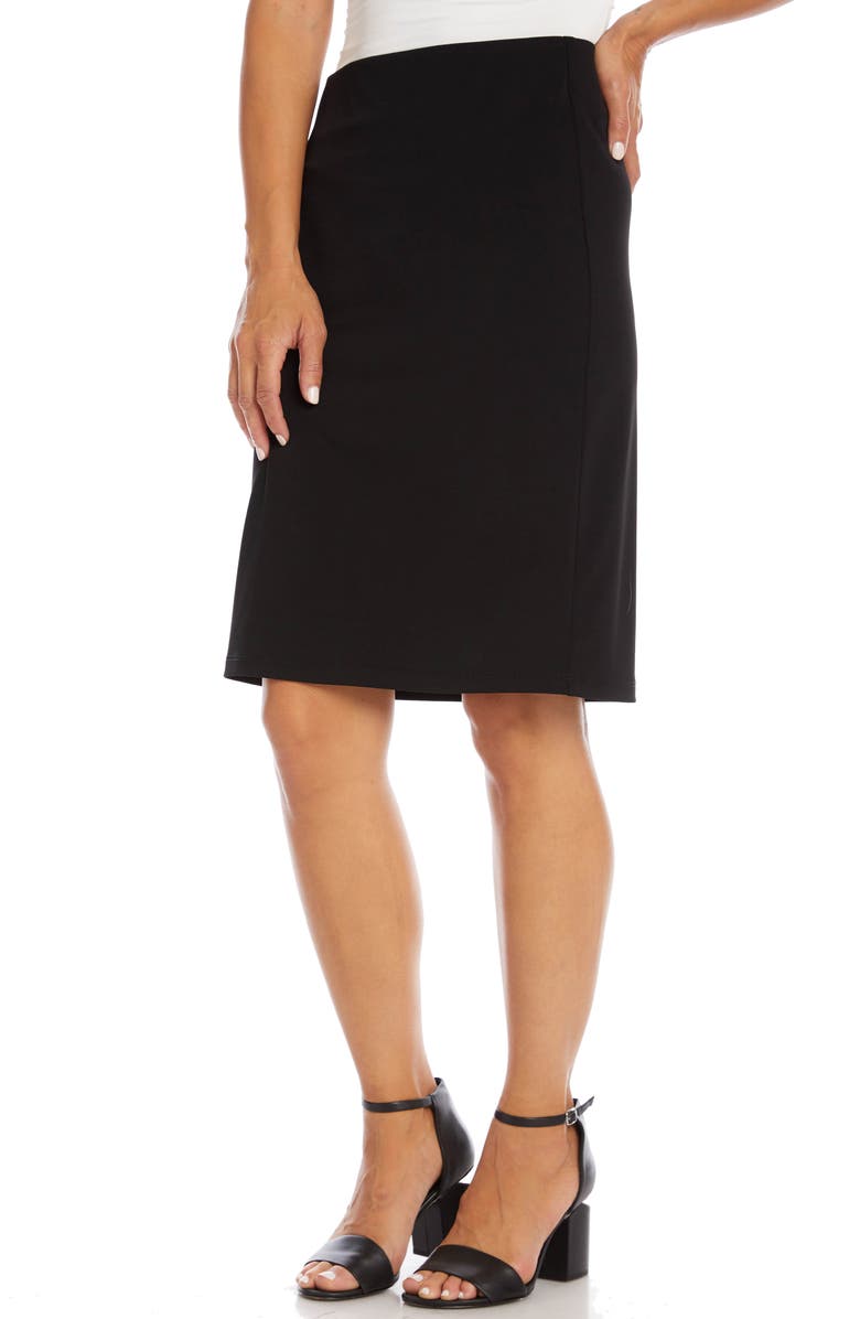 Karen Kane Travel Jersey Pencil Skirt, Alternate, color, Black