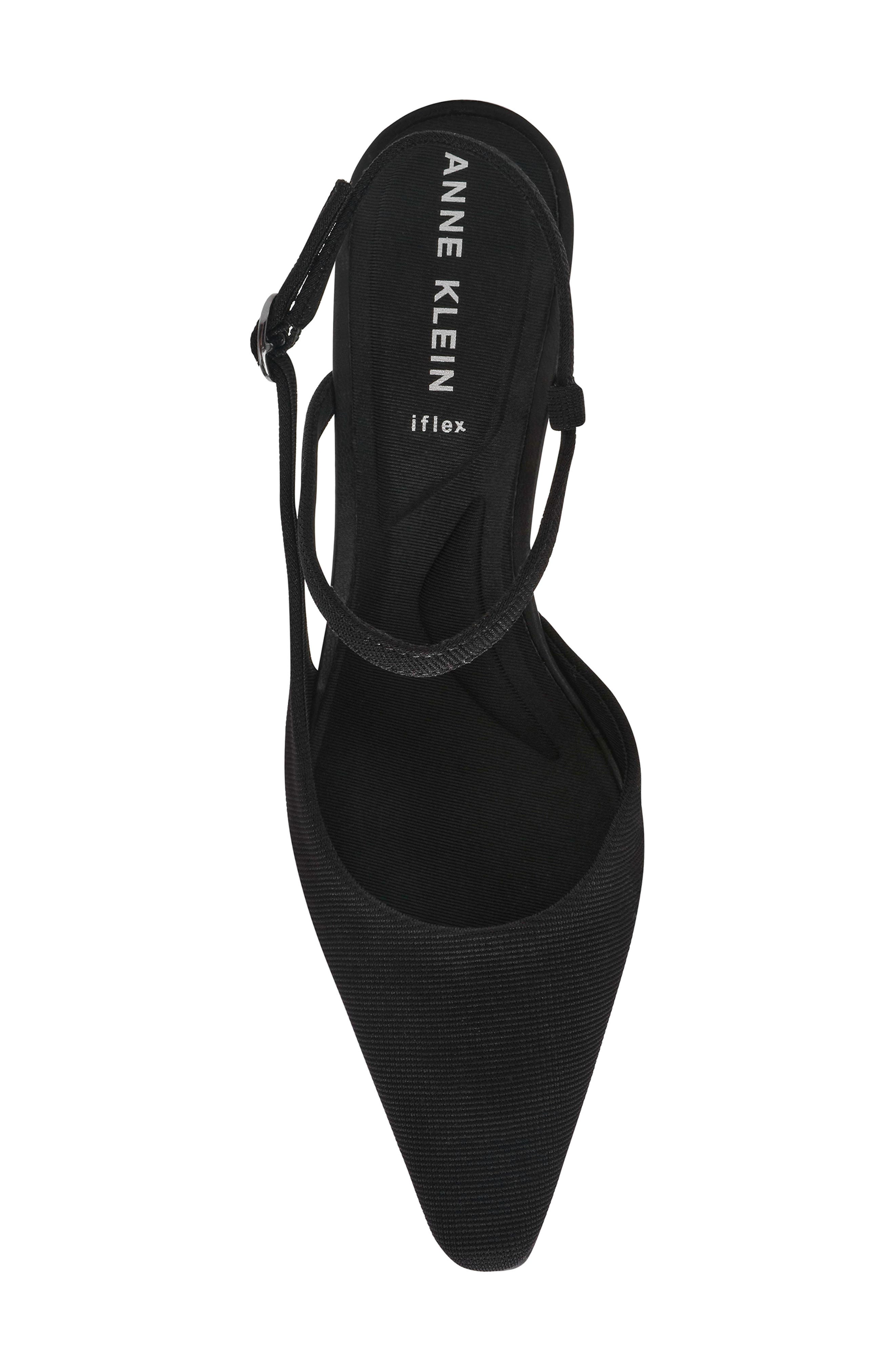 Anne Klein Cosmo Ankle Strap Pump, Alternate, color, Black Stretch