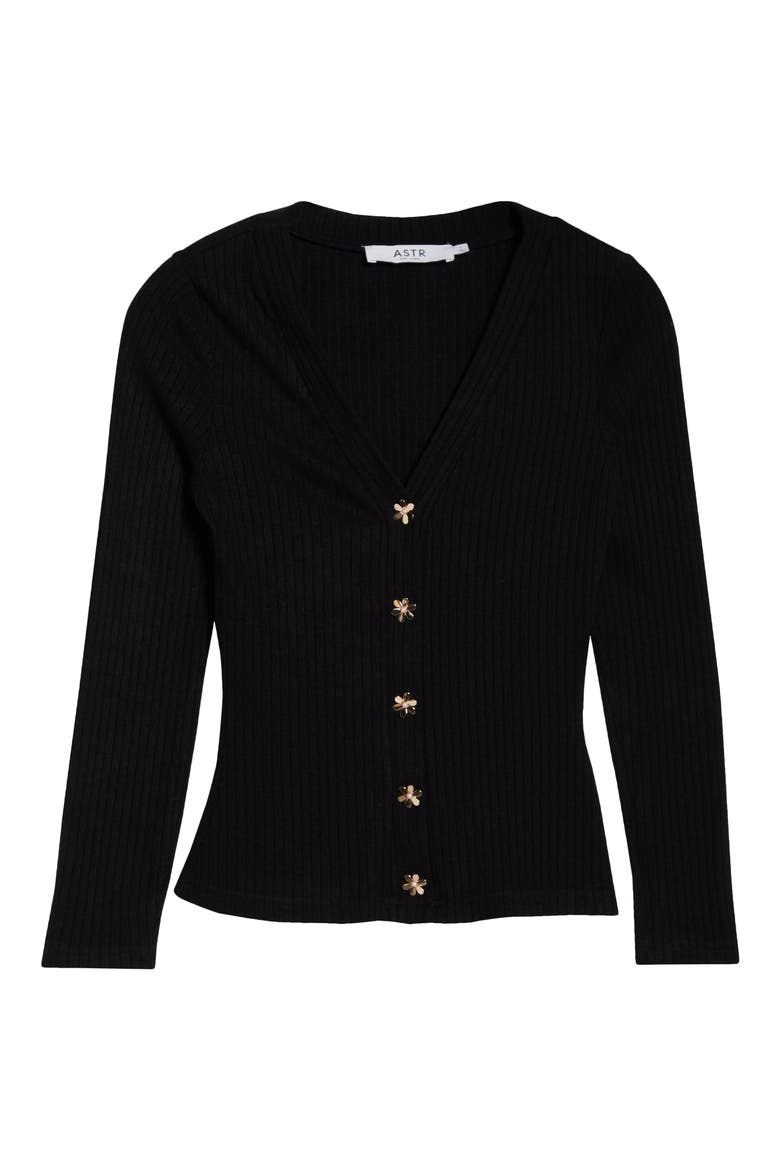 McKenzie V-Neck Cardigan, Alternate, color, BLACK