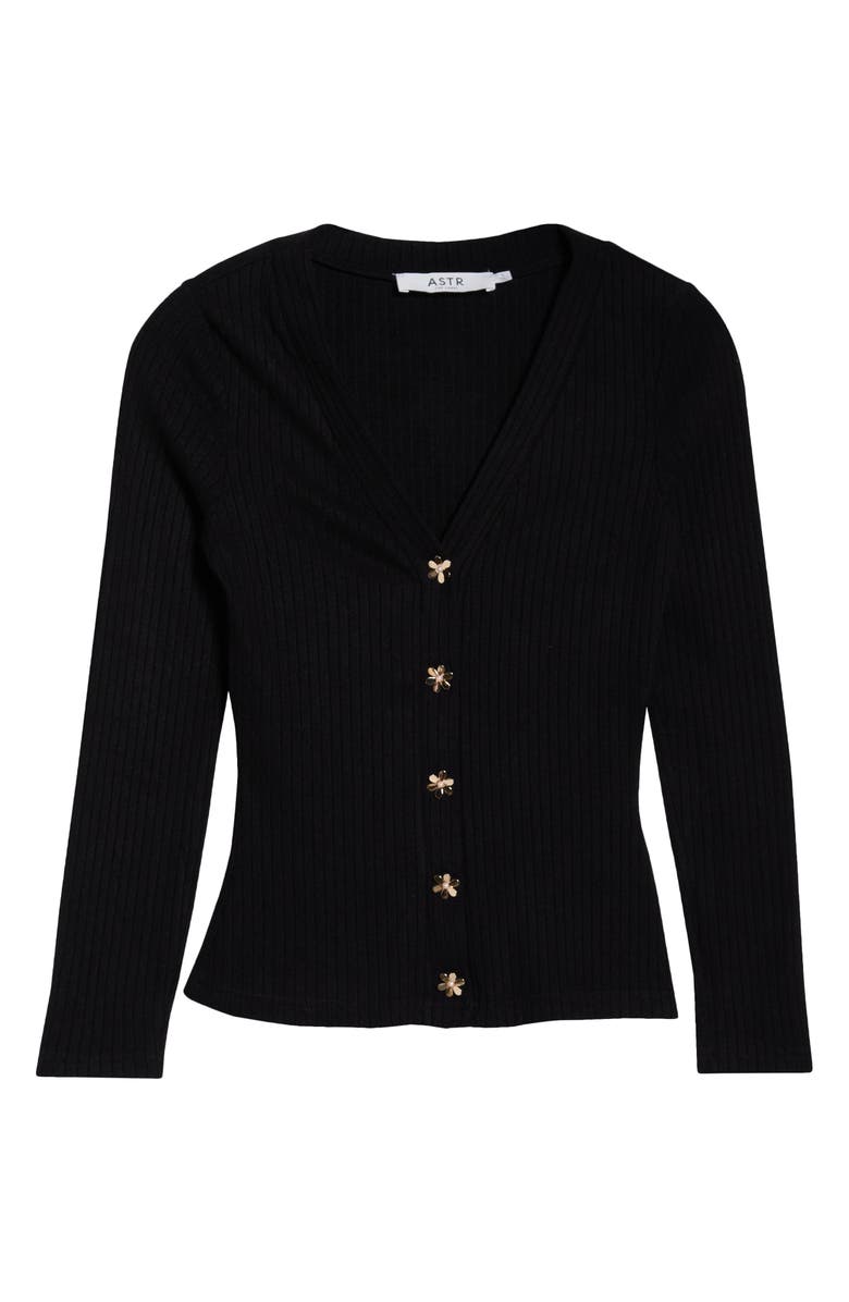 ASTR the Label McKenzie V-Neck Cardigan, Main, color, Black