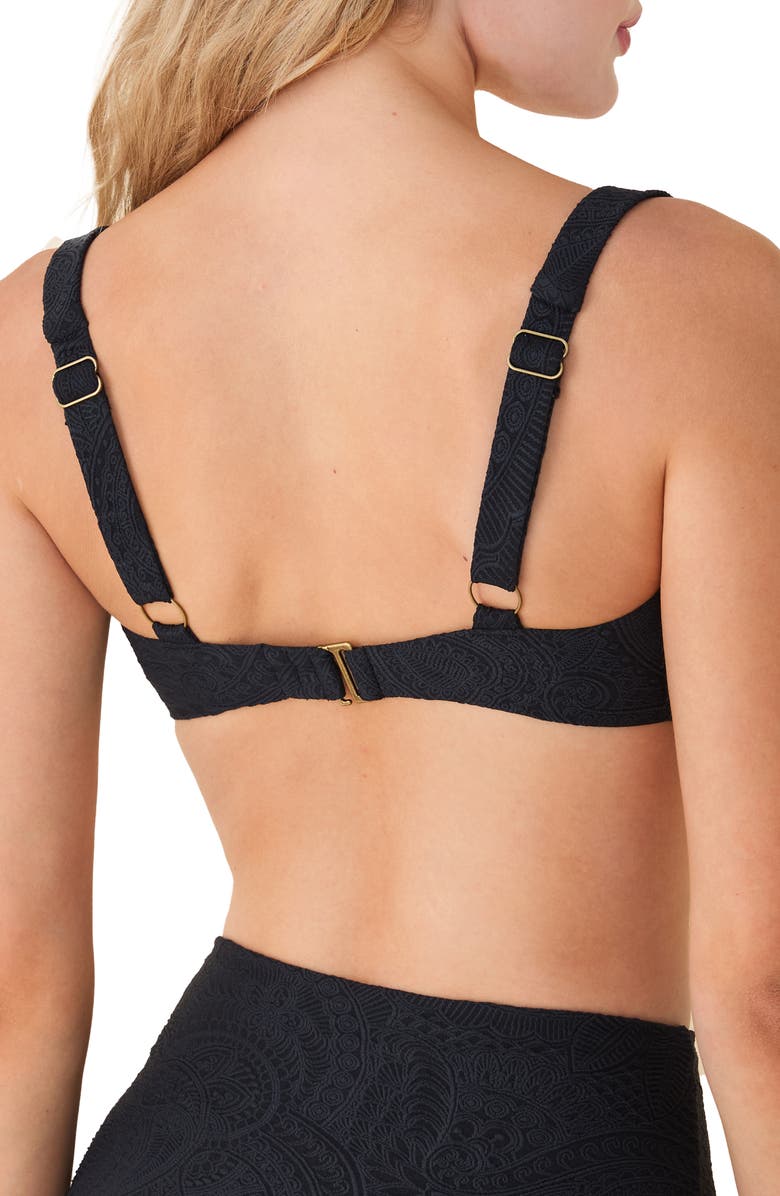 Andie The Lori Ring Bikini Top, Alternate, color, Black Paisley