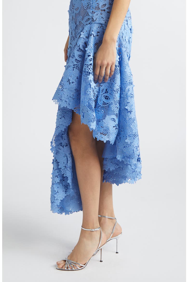 Porcelain Flowers Asymmetric Guipure Lace Dress, Alternate, color, HYDRANGEA