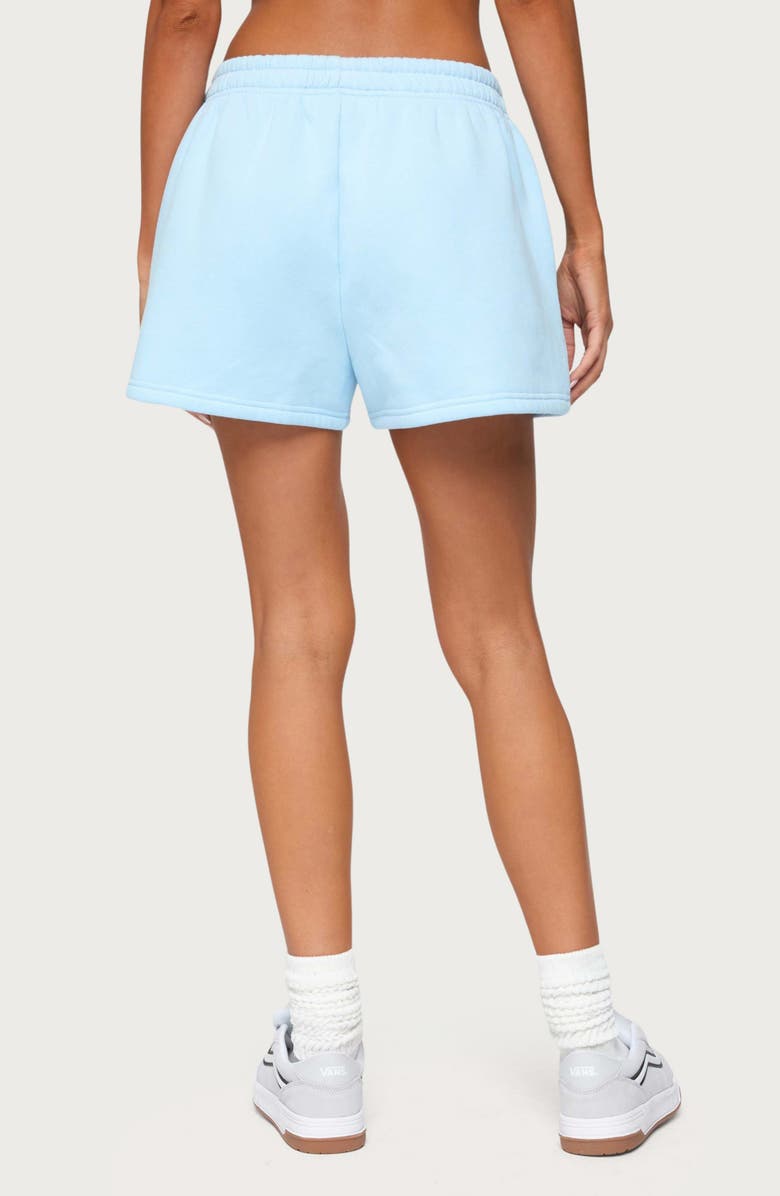 EDIKTED Logo Fleece Sweatshorts, Alternate, color, Light-Blue