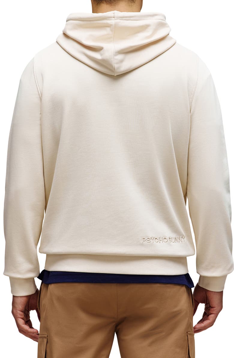 Psycho Bunny Ryder Appliqué Graphic Hoodie, Alternate, color, White Cap Grey