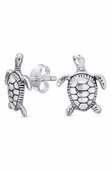 BLING JEWELRY Tiny Nautical Hawaiian Sea Turtle Stud Earrings