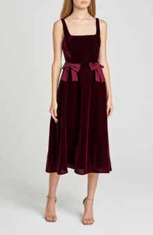 WAYF Ava Velvet Midi Dress