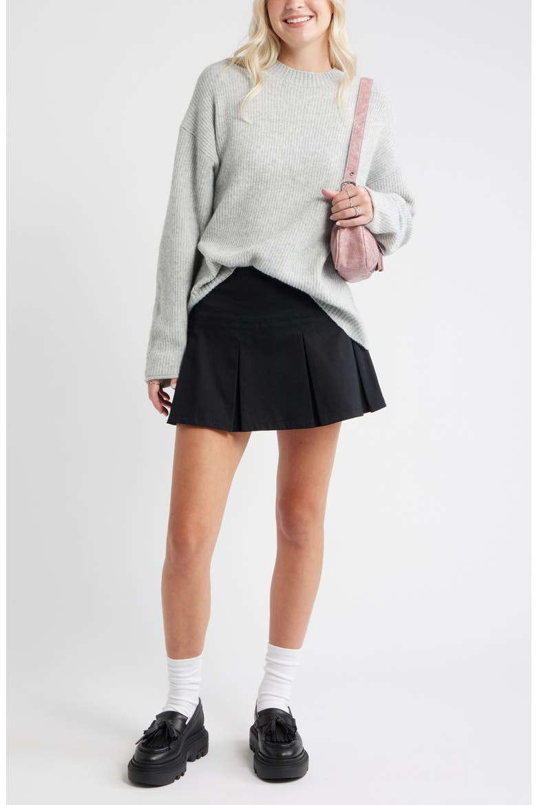 Fuzzy Oversize Sweater, Alternate, color, GREY SOFT HEATHER