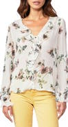 PAIGE Karin Floral Print Sheer Silk Blouse