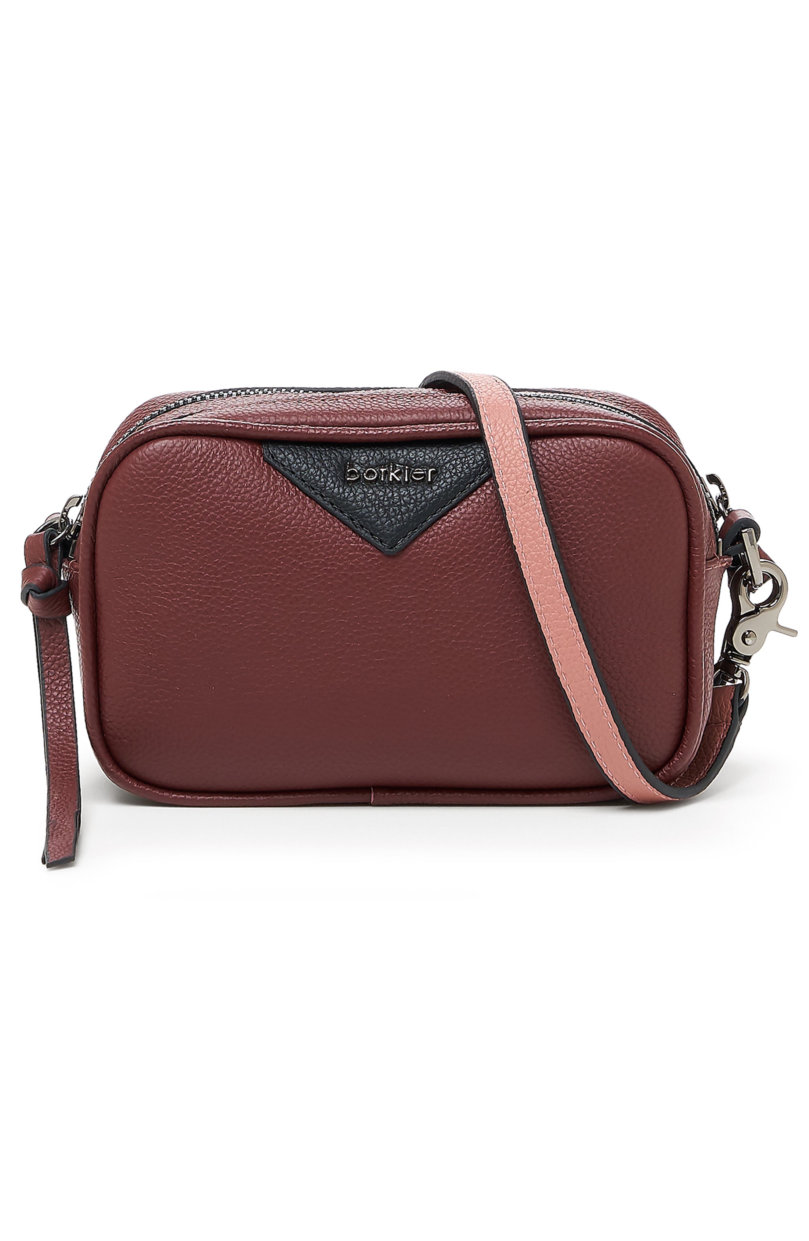 Botkier Allen Leather Crossbody Camera Bag, Alternate, color, Malbec