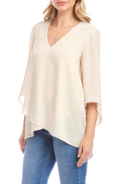 Karen Kane Crossover Hem Asymmetric Top In White
