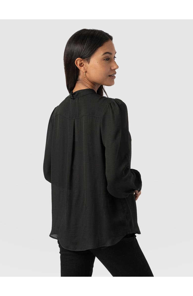 Saint + Sofia Paxton Pussybow Blouse, Alternate, color, Black