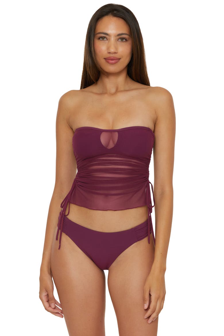 Muse Stretch Mesh Multifit Tankini, Alternate, color, AUBERGINE