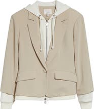 Cinq à Sept Le Petite Khloe Zip-Up Hoodie Blazer