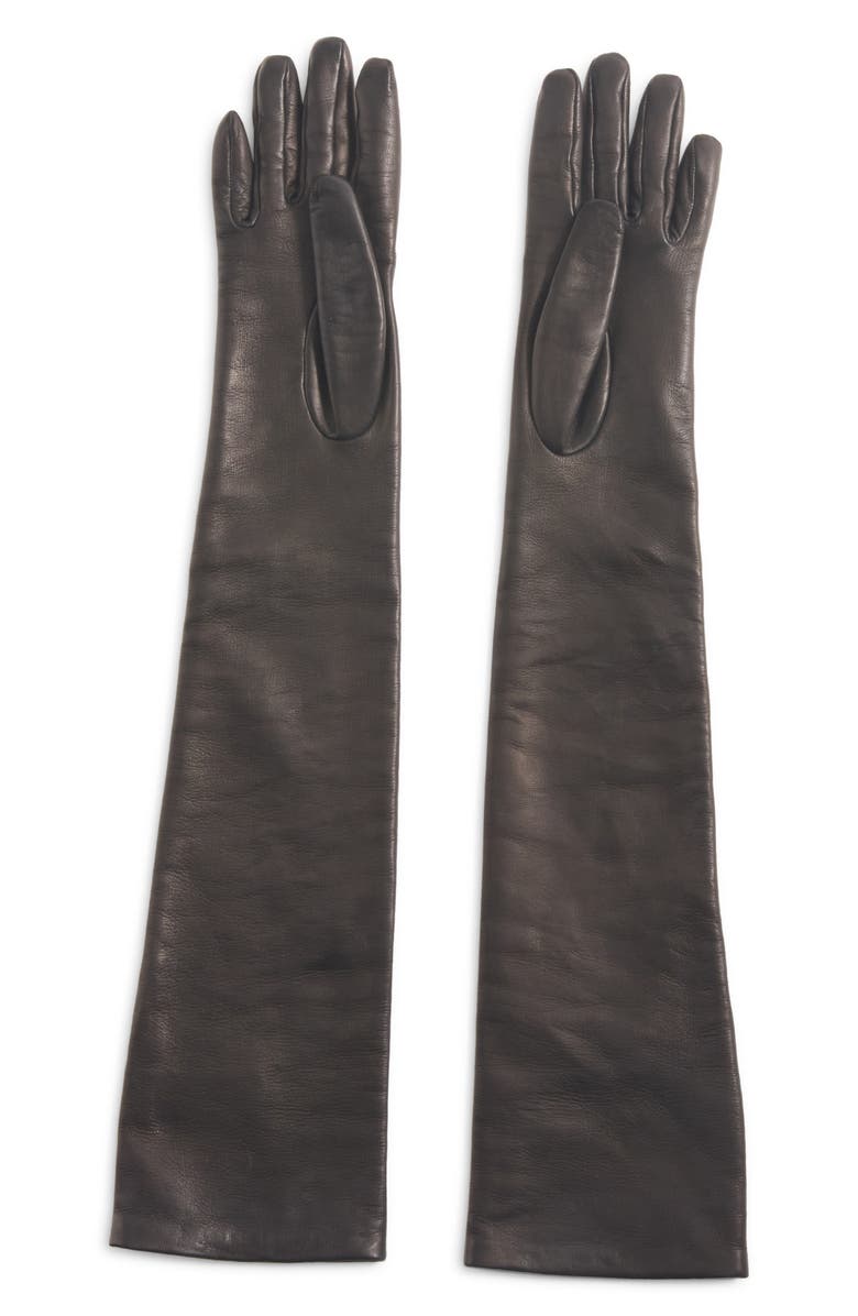 Valentino Garavani VLOGO Long Leather Gloves, Alternate, color,