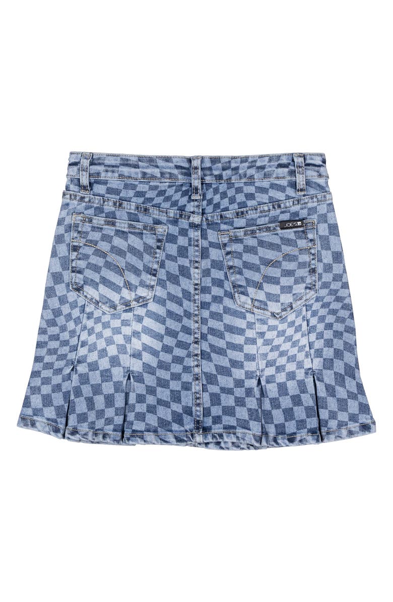 Joe's Jeans Kids' Checkerboard Print Pleated Denim Skirt, Alternate, color, Blue Checkered Print
