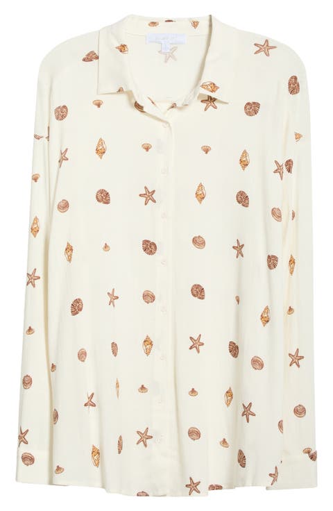 Cerise Shells Dalton Boyfriend Shirt