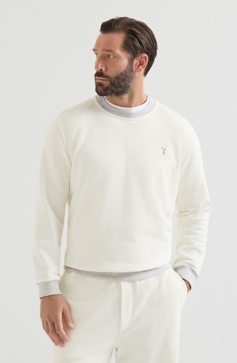 Cotton French terry sweatshirt with embroidery