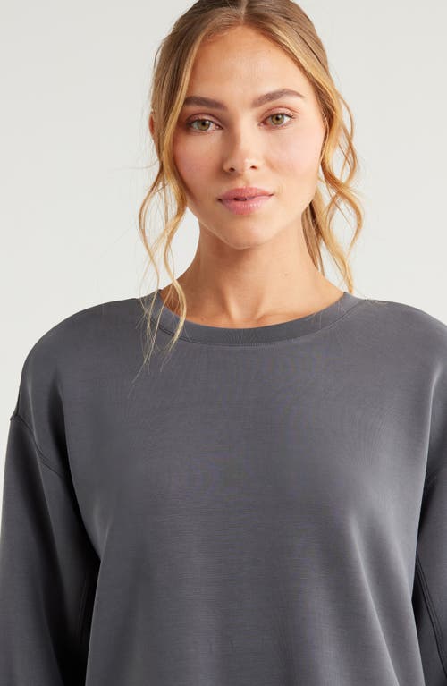 Shop Zella Ultrasoft Knit Tunic In Grey Forged