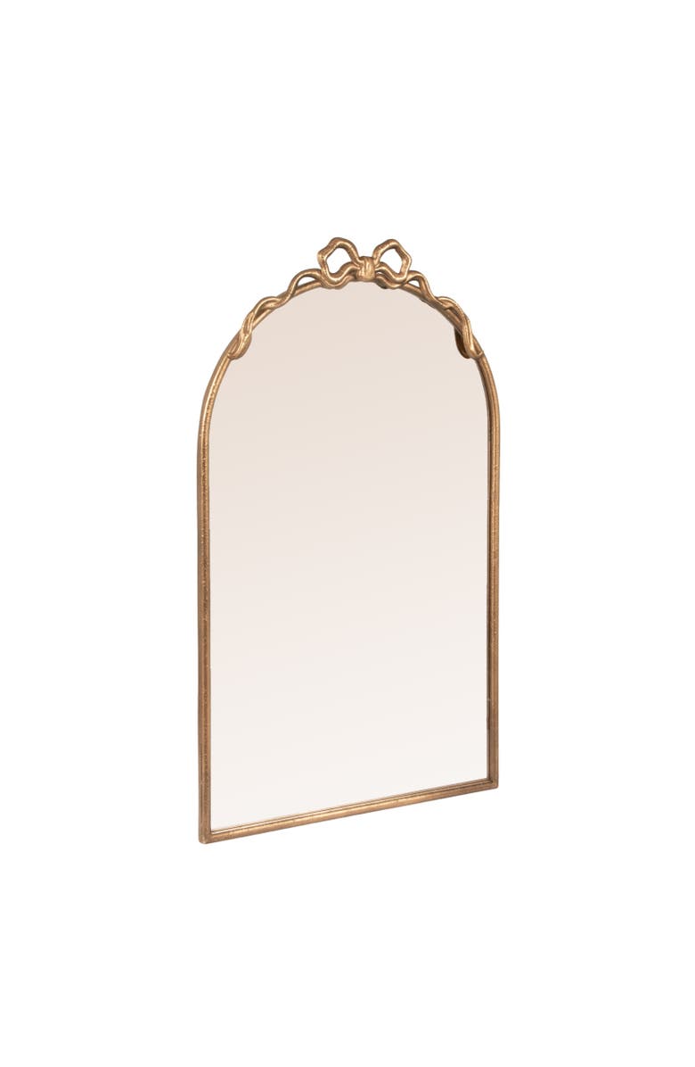 Storied Home Arched Mirror with Decorative Bow, Main, color, Gold