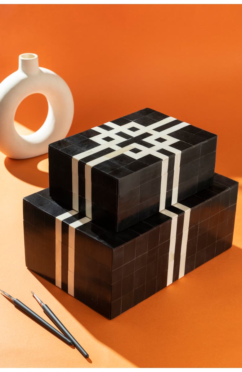 GAURI KOHLI Bindra Decorative Boxes, Set of 2, Alternate, color, Black
