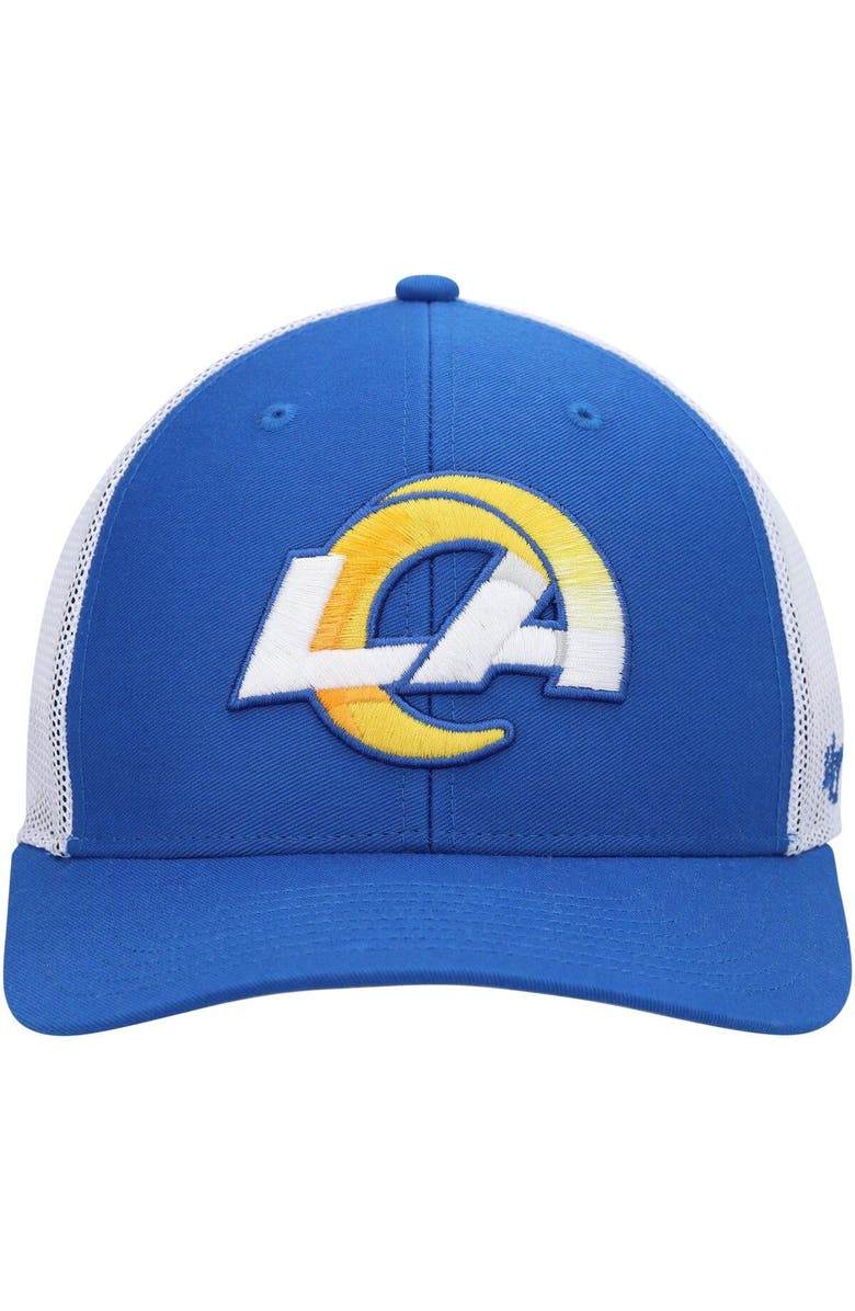 '47 Men's '47 Royal/White Los Angeles Rams Trophy Trucker Flex Hat, Alternate, color, Royal