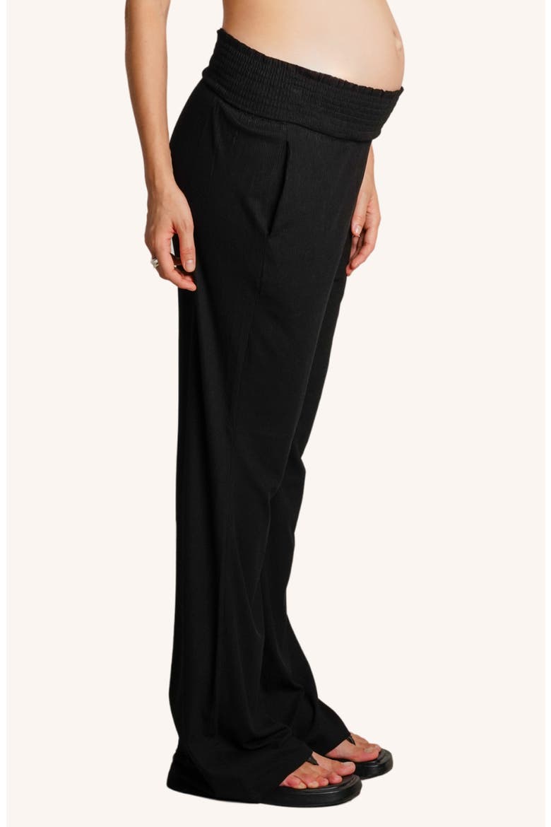 Super Soft Rib Maternity Pants, Alternate, color, BLACK