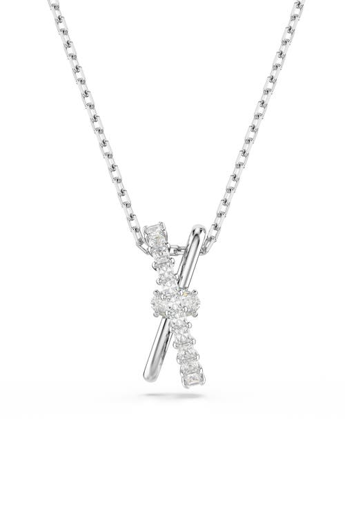 Swarovski Hyperbola Pendant 2 Band Rhodium Shiny White In White Gold