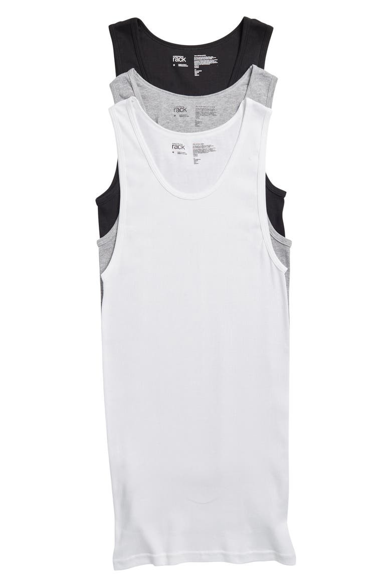 Cotton 3-Pack Ribbed Tank Tops, Alternate, color, WHITE MULTI