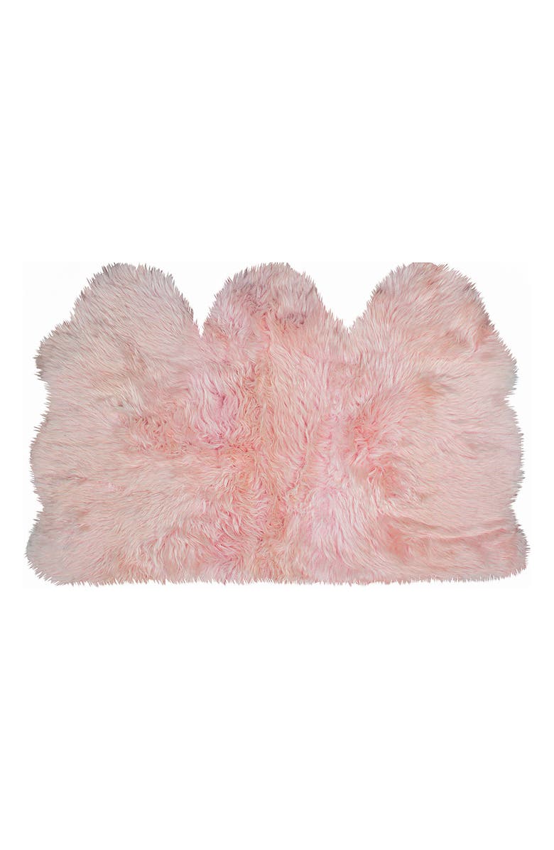 NATURAL New Zealand Triple Sheepskin Throw, Main, color, Pink