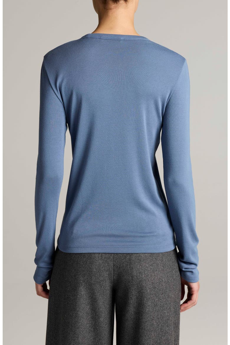 Essential Long Sleeve Pima Cotton & Modal T-Shirt, Alternate, color, BLUE SLATE