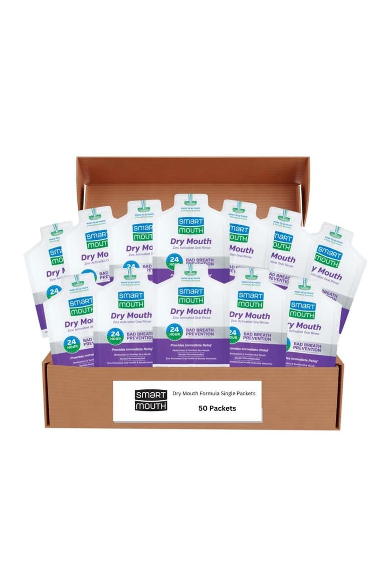Dry Mouth Zinc Activated Travel Mouthwash Single Packs 50 Count, Main, color, Soothing Mint
