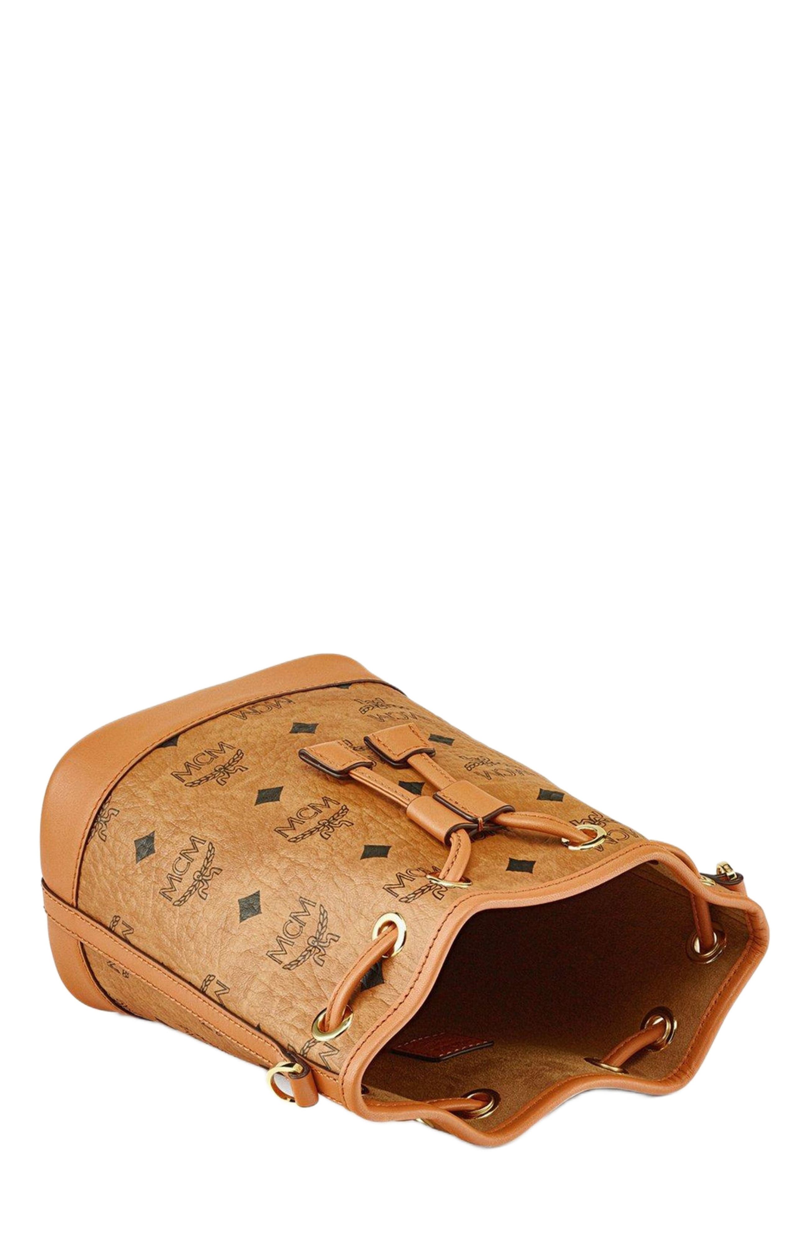 MCM Dessau Drawstring Bag in Visetos, Alternate, color, 