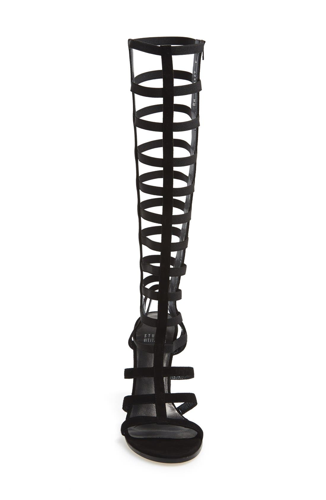 Stuart Weitzman 'Cagedup' Gladiator Sandal, Alternate, color, 