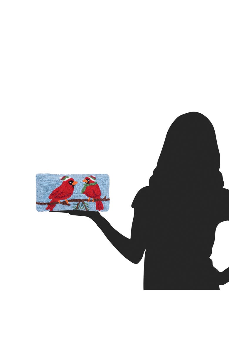 C&F Home Winter Cardinal Hooked Small/Petite Christmas Holiday Accent Pillow, 6" x 12", Alternate, color, Blue