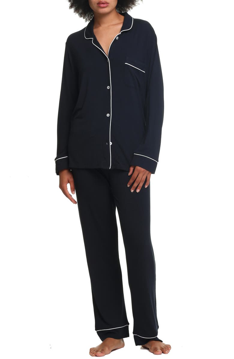 Papinelle Kate Jersey Pajamas, Main, color, Black