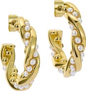 Ted Baker Tiyaa Twisted Faux Pearl Hoop Earrings | Nordstrom