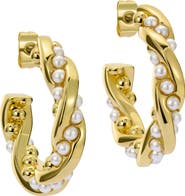 Ted Baker Tiyaa Twisted Faux Pearl Hoop Earrings