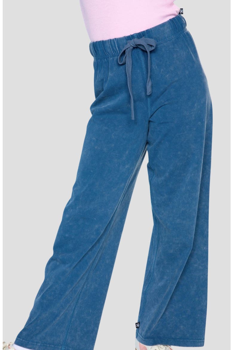 Kids' Washed Wide Leg Pants, Alternate, color, DENIM BLUE